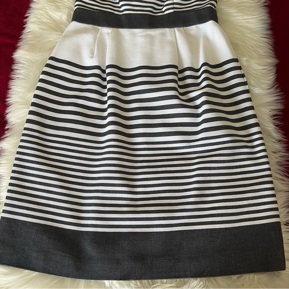 Banana Republic Textured Striped Scoop Neck Dress Black Combo Fit And Flare NWT - Picture 5 of 11
